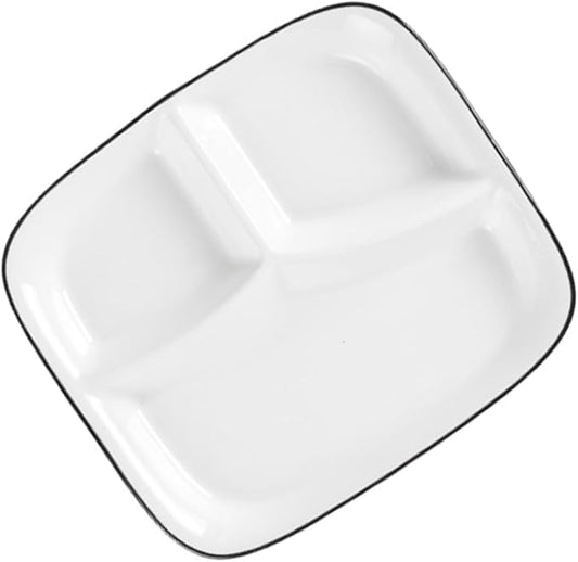 Ceramic Divided Plate Dinnerware for Appetizers Desserts and Portion Control Easy to Clean Stylish Design for Home Use