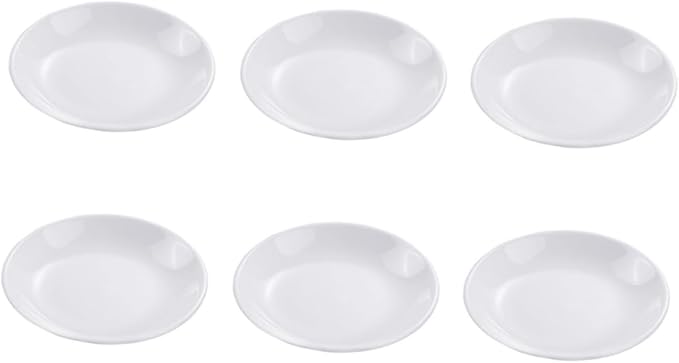 6pcs Ceramic Sauce Plates for Dipping Condiments White Seasoning Dishes for Snacks Appetizers and Desserts Dining Table