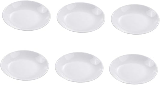 6pcs Ceramic Sauce Plates for Dipping Condiments White Seasoning Dishes for Snacks Appetizers and Desserts Dining Table