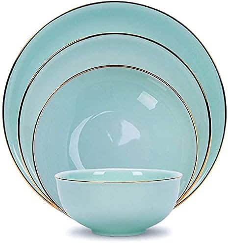 Dinnerware Sets Dish Set,19-Piecess,Bone China Porcelain Tableware Set with Plates Bowls and Dish,Ceramic Dinner Set for Home Kitchen (A 37pieces)