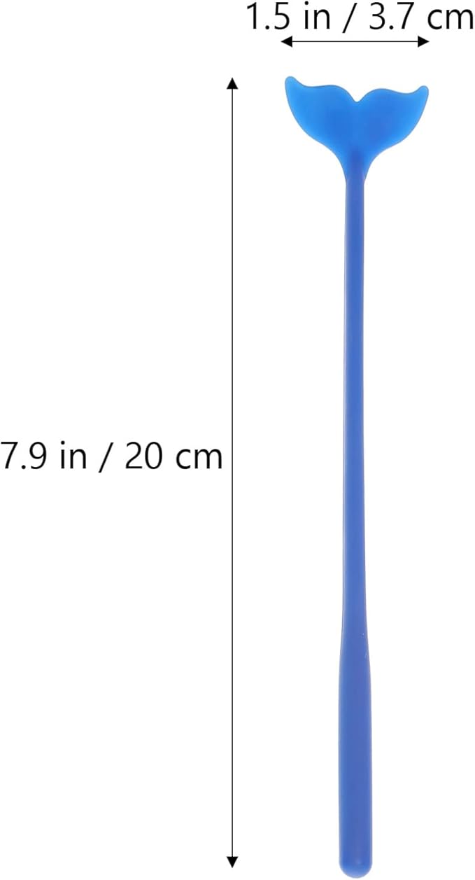 Sewroro 18Pcs Hawaiian Whale Tail Stirring Rods Cocktail Drink Muddler Swizzle Sticks Plastic Coffee Beverage Stirrers Sticks (Blue) Coffee Stirrers