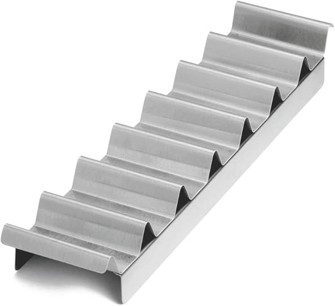 Soro Essentials- 7 Compartment Stainless Steel Hot Dog Make-Up Tray -Taco Holder Hot Dog Corn Dogs Breakfast Sausage Tray Picnic Cart Accessories Easy Way to Serve Tacos and Hotdogs Home Outdoor Party