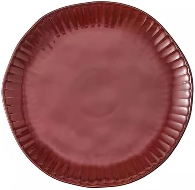 SONGCHAO Party Supplies Red Plate Ceramic Dish Plate Home Moving Tableware Festive Dinner Plate Party Plates (Size : Large)