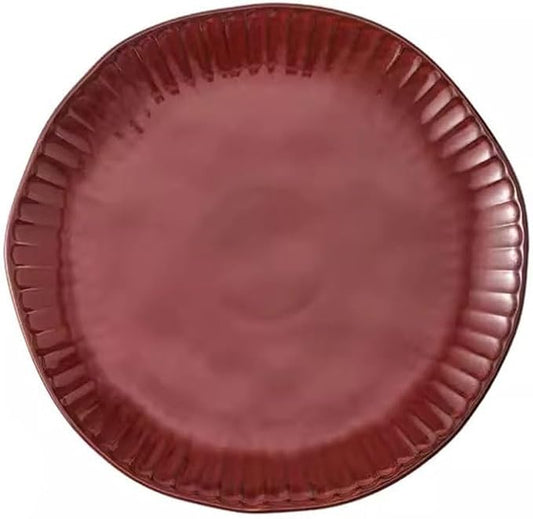 SONGCHAO Party Supplies Red Plate Ceramic Dish Plate Home Moving Tableware Festive Dinner Plate Party Plates (Size : Large)