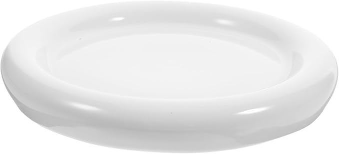 Round Ceramic Plate Set Appetizer and Dessert Plates Multi-functional White Steak and Snack Trays Thick Edge Design for Home and Party Use