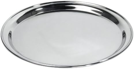 Royal Industries Service Tray, Round Stainless Steel, 12'', Silver
