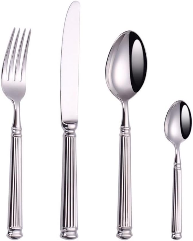 Exquisite Western food tableware set home stainless steel knife fork and spoon kitchen flatware creative silverware set Practical