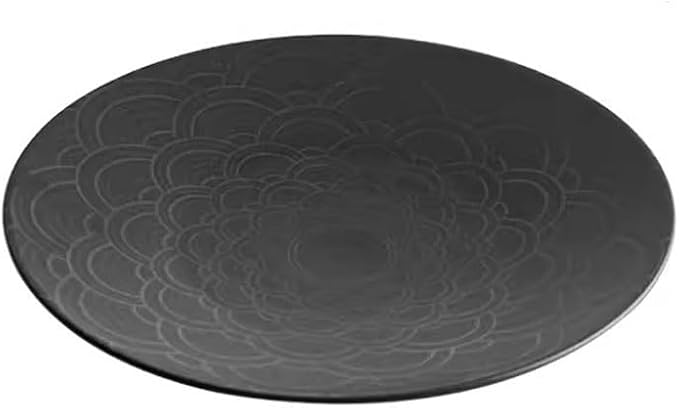 SONGCHAO Party Supplies Black Western Steak Plate Home Kitchen Ceramic Tableware Restaurant Flat Plate Dessert Plate Appetizer Plate Party Plates (Color : 21cm)