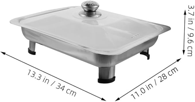 Veemoon Buffet Serving Tray with Lid Chafing Dish for Catering Food Serving Tray for Parties Gatherings and Events