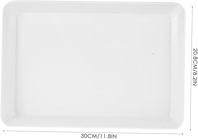 OUNONA Thickened Rectangular Serving Plate Oven Safe Ceramic-Style Snack Dish for Barbecue Pasta and Dinner for Kitchen Parties and Home Dining