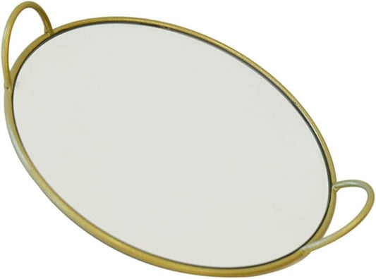 IMIKEYA 1pc Round Serving Tray with Handles Decorative Dinner Plate for Home Tableware for Cake Fruit Snacks Easy to Carry Suitable for Kitchen Dining and Parties