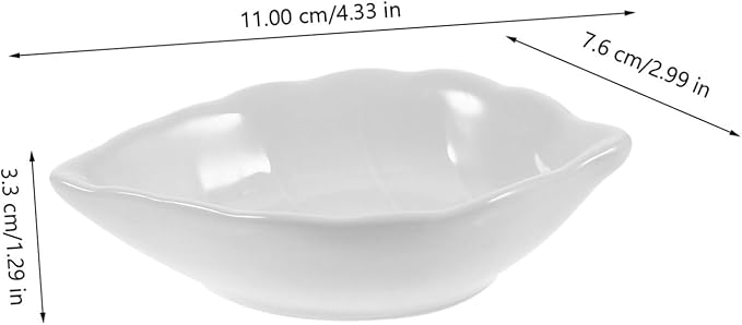 14pcs Small Ceramic Dipping Bowls Leaf-shaped Sauce Dishes Appetizer Plates Serving Plates Ceramic Sauce Bowls Relish Tray
