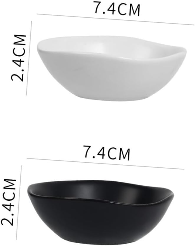 4pcs Ceramic Dipping Plates Mini Sauce Dishes for Appetizers Flavor Serving Tray Versatile Seasoning Dishware Set