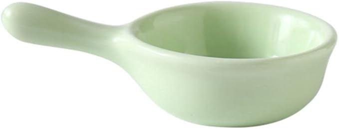 Ceramic Sauce Dish with Handle Seasoning Dish Sushi Soy Dipping Bowl Appetizer Plates for Wedding Home Party 40ML-Green