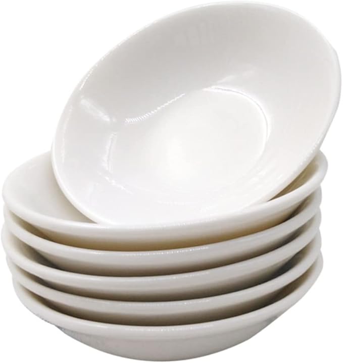 6pcs Ceramic Sauce Plates Dipping Bowls for Condiments Seasoning and Appetizers Lightweight and Portable Kitchen Tableware for Home Parties and Outdoor Use