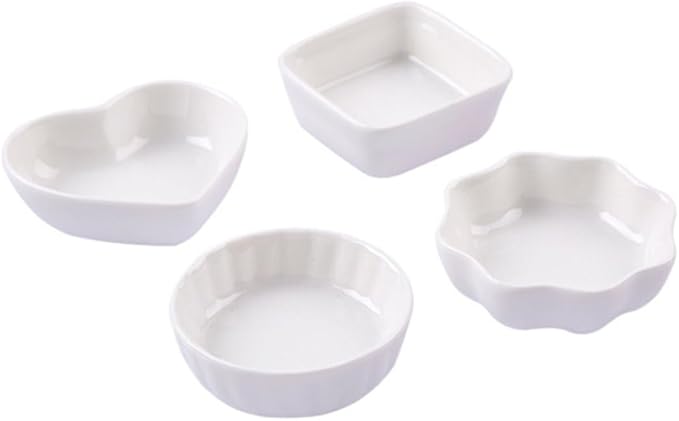 2PCS White Ceramic Dipping Dishes Japanese Style Porcelain Appetizer Plates for Sauces Seasonings and Condiments Elegant for Kitchen Dining