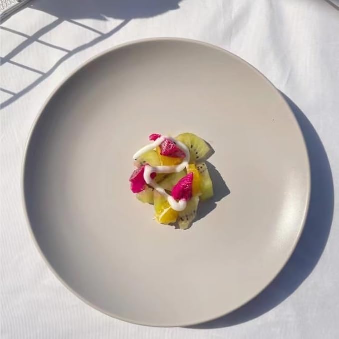 Kitchen Plates Simple Ceramic Plate Dish Plate Home Restaurant Western Food Plate Steak Plate Pasta Plate Hotel Plate Restaurant Plates(1PC)
