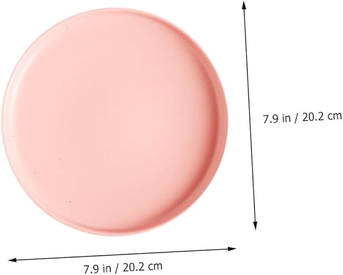 KICHOUSE Ceramic Steak Plate 8 Inch Microwave Safe Food Serving Dish Pink Glazed Ceramic Plate for Western Cuisine for Dinner Parties and Everyday Use