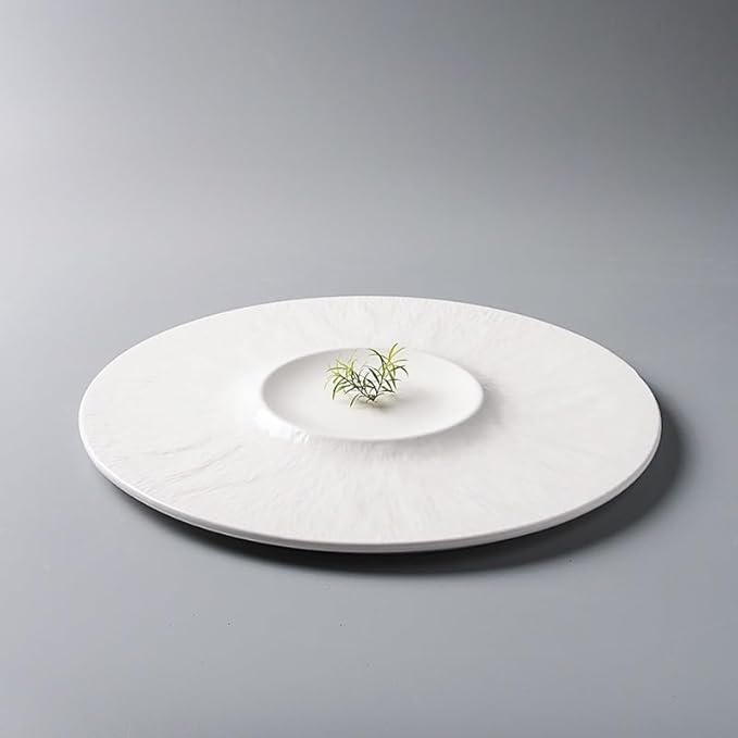 Kitchen Plates Creative Hotel Pure White Ceramic Tableware, Commercial Restaurant Soup Pasta Dish Plate, For Appetizers, Service Restaurant Plates(A)
