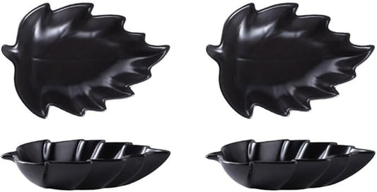 FAREWELL Dipping Bowls Leaf Shape Soy Sauce Dish Ceramic Soy Sauce Dish Appetizer Plate Condiment Sauce Bowl Salad Dessert Snack Appetizer Or Serving Condiment Appetizer Bowls (Color : C)