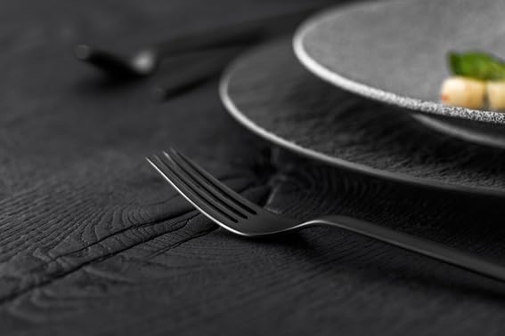 Villeroy & Boch - Manufacture Cutlery Table Cutlery Set for Up to 4 People, 16 Pieces, Stainless Steel, Black, 12-6556-9040