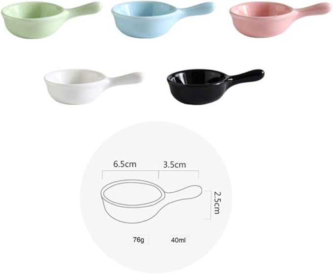 Ceramic Sauce Dish with Handle Seasoning Dish Sushi Soy Dipping Bowl Appetizer Plates for Wedding Home Party 40ML-Bue
