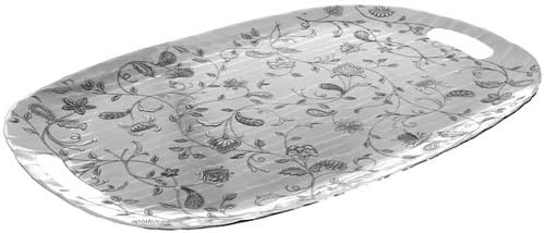 Wendell August Floral and Vine Design Tray, Tracery, Handmade in The USA (Large Luncheon Tray)