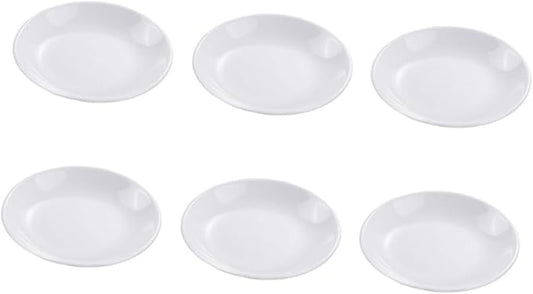 GLEAVI 6pcs Ceramic Sauce Dishes Condiment Plates Simple Design for Appetizers Dipping for Dinner Parties Home Use