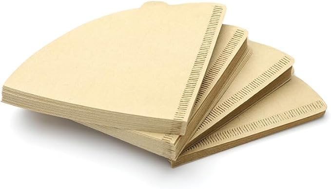 Disposable Cone Coffee Filters V02-200 Count Unbleached Natural Brown Paper Filters, 2-4 Cup Pour Over & Drip Coffee Makers, Compatible with Conical/V-Shaped Drippers