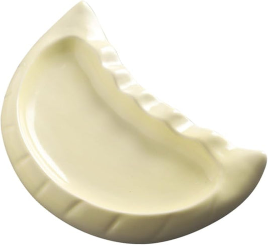 Cute Dumpling Shaped Ceramic Plate Versatile Appetizer Tray for Snacks Desserts Salads Porcelain Dinnerware Microwave Dishwasher Safe for Family Gatherings