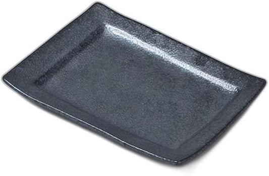 Black Ginya Ceramic Plate [ 19 x 13.5 x 2cm ] | Setomonohonpo