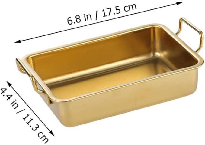 PRETYZOOM Stainless Steel Refreshments Tray Silver Tray Handles Easy to Use Safe