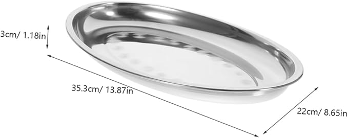 PRETYZOOM 2pcs Stainless Steel Serving Tray for Dried Fruits Pastries and Breakfast Platter Plates for Home Restaurant and Cafe Use