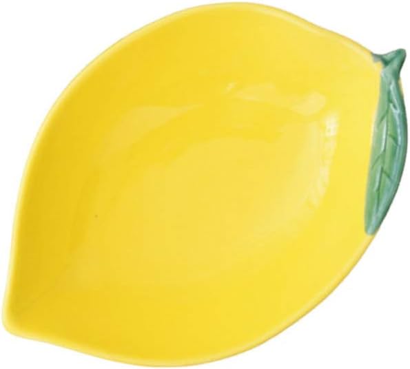 Ceramic Appetizer Plate Fruit Shape Plate Dessert Plate Salad Pasta Bowls Food Serving Tray for Fruit Cheese Dessert Snack-Yellow