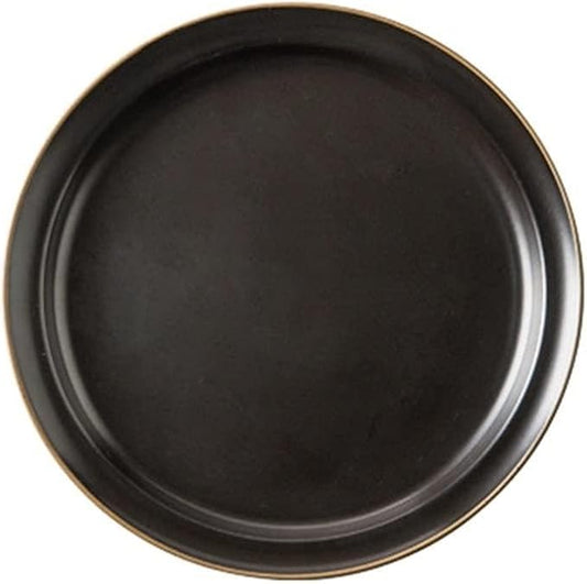 Dinner Plate Simple Ceramic Dinner Plates Creative Grey Nordic Plate Household Dishes and Bowls Porcelain Tableware for Kitchen(6.5 Inch Plate Black)