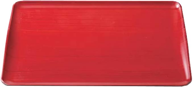 Tabletop Tray/Bon, Weak Non-Slip Treatment, Made in Japan, Slender Tray, Red Brush Grain