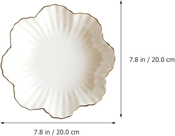 Homoyoyo Ceramic Food Serving Plate Set White Kitchen Storage Dish for Home Use for Appetizers and Dinner