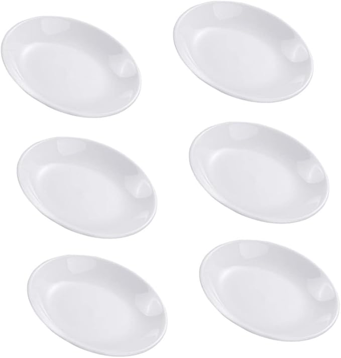 6-Piece Ceramic Sauce Dishes Set Small Dipping Plates for Condiments Snacks Appetizers Versatile Kitchen Supplies for Home and Restaurant Use