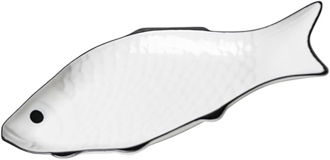 Fish Steaming Plate Small Ceramic Steamer Dish for Healthy Cooking for Microwave Use for Serving Delicious Seafood and Appetizers