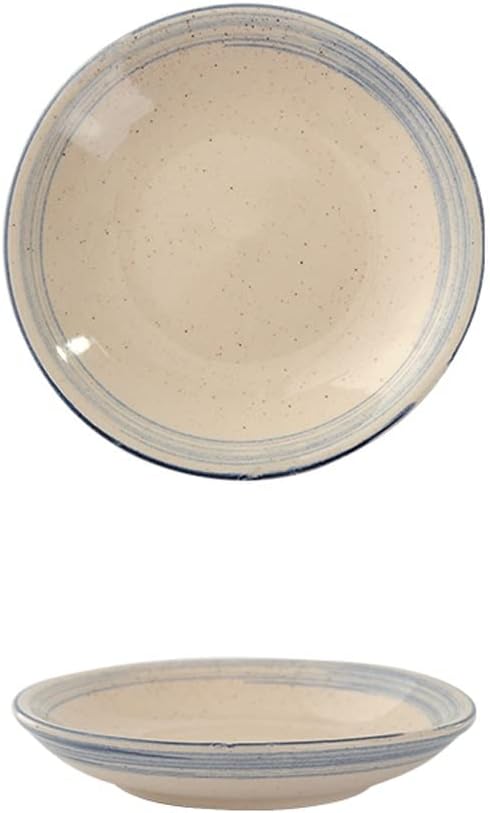 Appetizer Bowls Dining Table Retro Blue Line Ceramic Snack Plate Cake Snack Plate Household Snack Fruit Plate Garbage Plate Spit Bone Slag Plate Salad Bowls