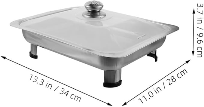Alipis 430g Versatile Stainless Steel Serving Tray Legs Lunch Tray for Buffet Foods Holder