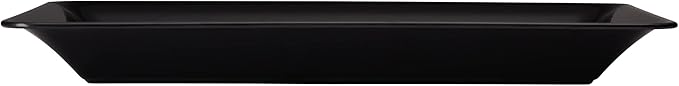 Plasticpro Plastic Serving Trays - Serving Platters Rectangle 10 X 14 Disposable Party Dish Black Pack of 12