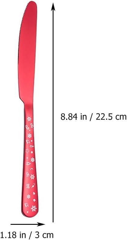 Hemoton 4Pcs Forks and Spoons Silverware Set Stainless Steel Christmas Utensils Heavy Duty Christmas Silverware Cutlery Set Includes Fork Spoon Knife