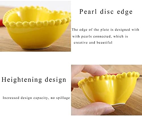Appetizer Bowls Ceramic Heart Shape Sauce Dish Sushi Kitchen Dipping Bowl Appetizer Plates Porcelain Serving Dish Seasoning Dishes Set of 4 (3.15inch) Salad Bowls