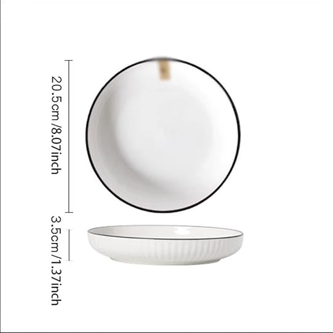 SONGCHAO Party Supplies Ceramic Plate Household Dish Plate Chinese Dinner Plate Set Ceramic Dish Plate Salad Plate Fruit Plate Party Plates (Color : 8inch, Size : 4pcs)