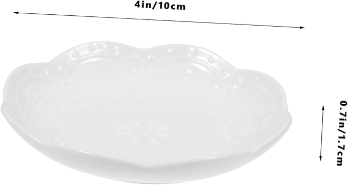 GLEAVI 2pcs Multi-function Salad Ceramic Plate Dipping Bowl Sauce Bowl Decorative Plate Serving Appetizer White