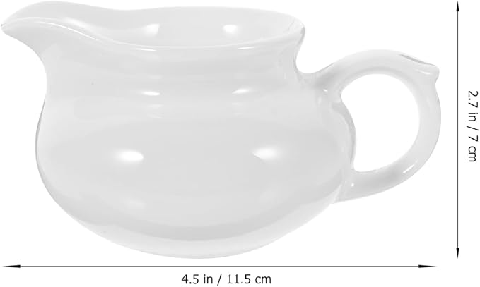 Ceramic Milk Cup Sauce Pot 2.76In White Porcelain Jug for Kitchen Use Easy to Clean Practical Milk Frothing Pitcher for Home Restaurant