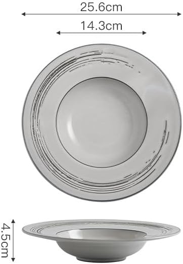 Dinner Plates 10-inch Ceramic Plate Household Appetizer Straw Hat Pasta Restaurant Kitchen Hotel Commercial Breakfast Tableware Kitchen Salad Bowl(10 in)