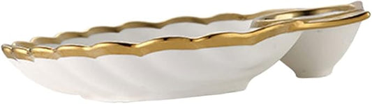BESTOYARD Shell Serving Plate for Sushi Dumpling Dish Ceramic Plates Elegant Vinegar Bowl