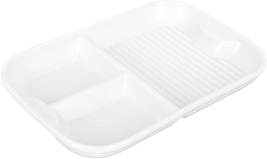 Unique Ceramic Plate Breakfast Divided Plate Serving Dish Handles Multi-use for Snacks Fruits Chips Boys and Girls Dining